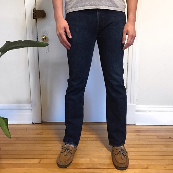 Men's Levi's 501 Original Fit Blue Jeans - Picture 1 of 6